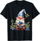 Blueberry Gnome Watercolor Artwork Nature Blueberries T-Shirt - T-Shirt | Black