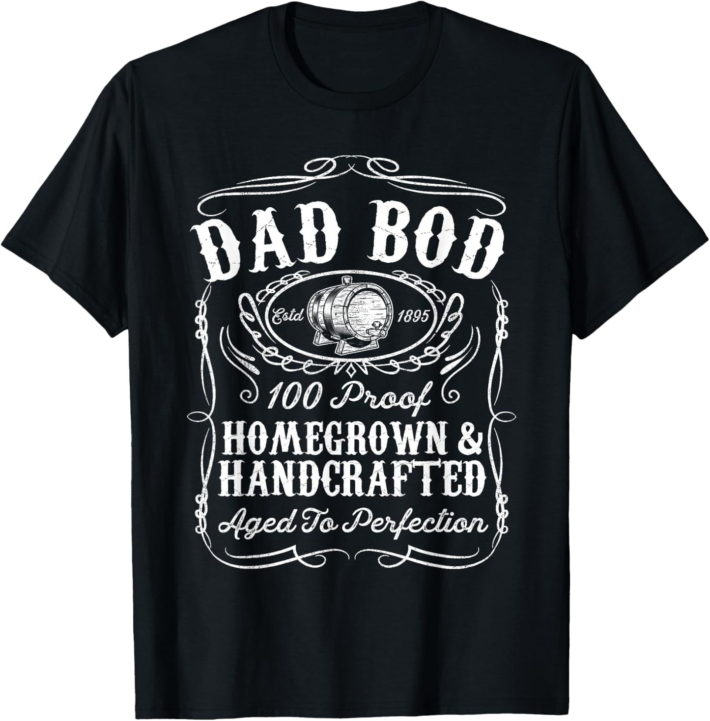 Dad Bod Funny Whiskey Bourbon Lover Fathers Day Gift Dad T-Shirt - T-Shirt | Black