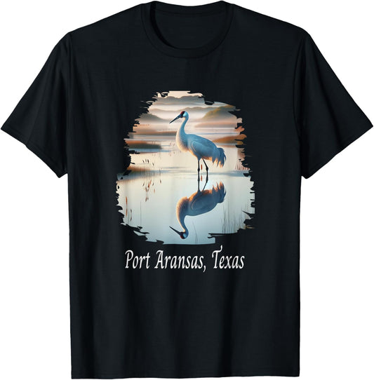 Whooping Crane Season: Port Aransas Texas Birding Enthusiast T-Shirt - T-Shirt | Black