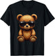 Cool Brown Bear Teddy Bear Wearing Sunglasses in Summer T-Shirt - T-Shirt | Black