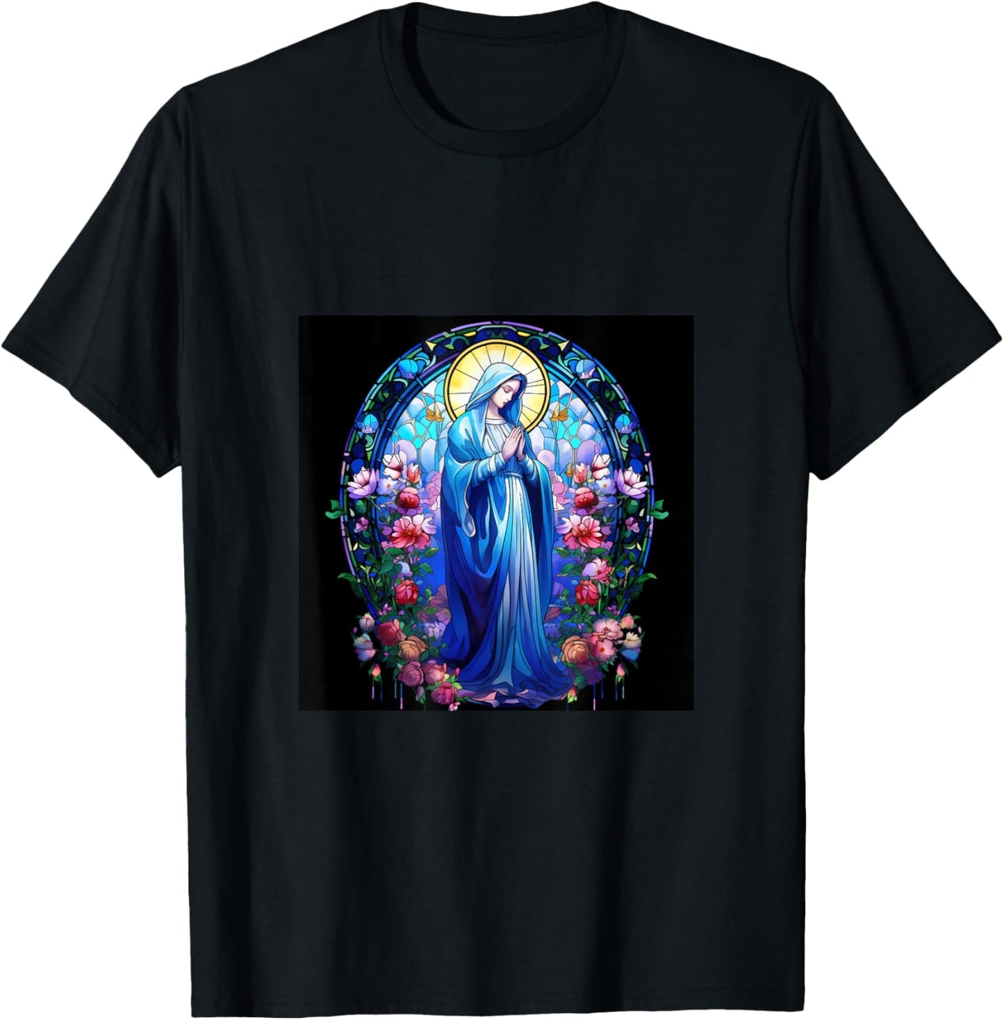 Blessed Virgin Mary Jesus Christian T-Shirt - T-Shirt | Black