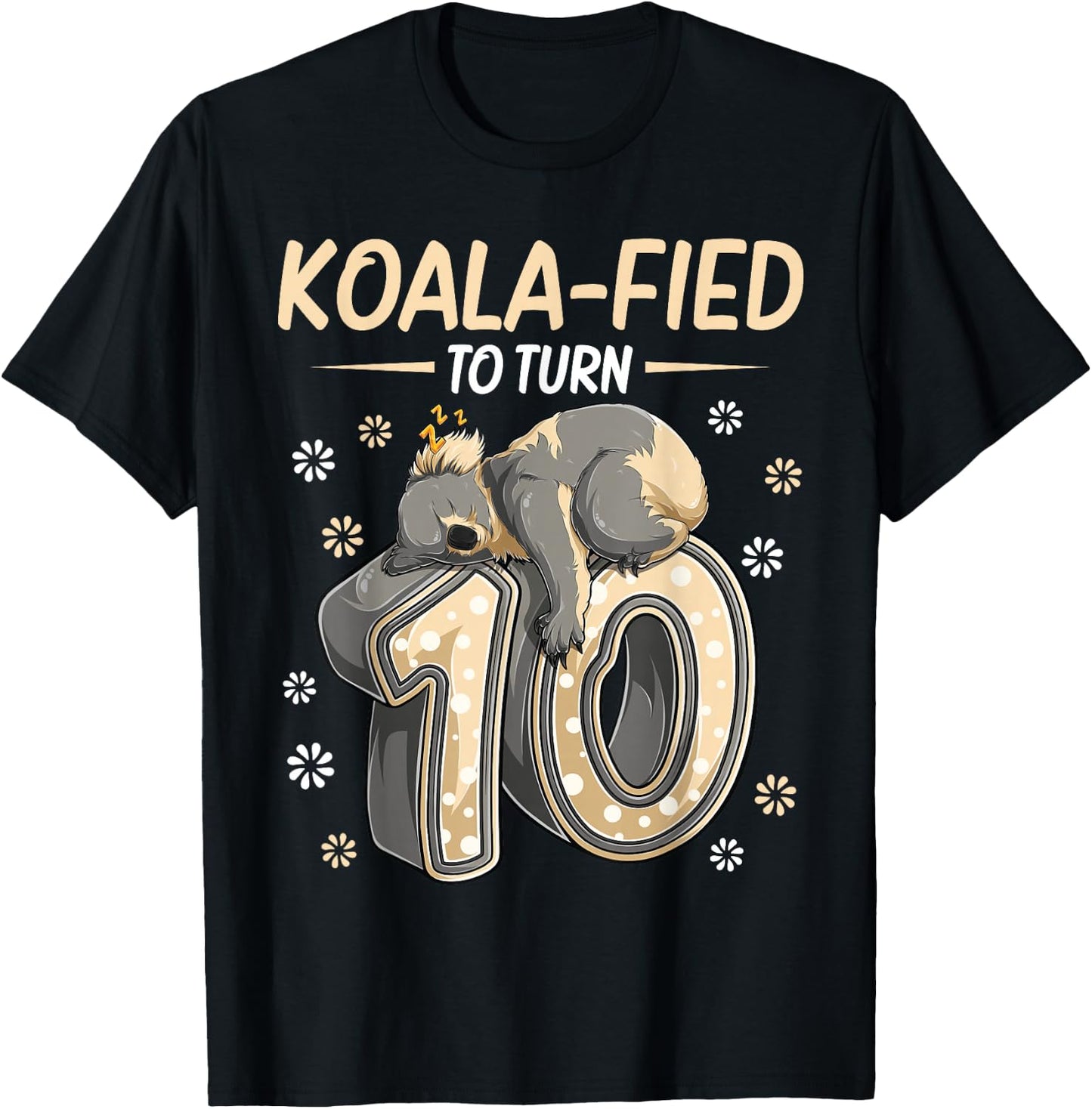 10 Year Old Koala 10th Birthday Party Animal Koala Lover T-Shirt - T-Shirt | Black