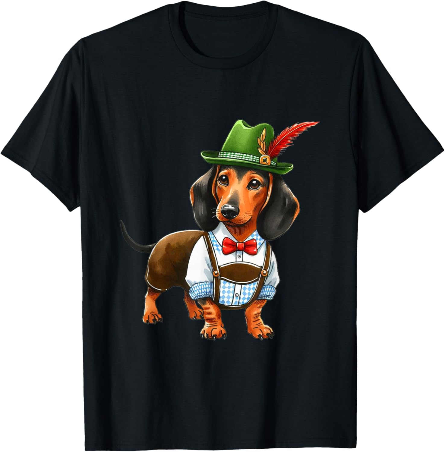 Oktoberfest Dachshund Cute Sausage Dog German Kids Men Women T-Shirt - T-Shirt | Black