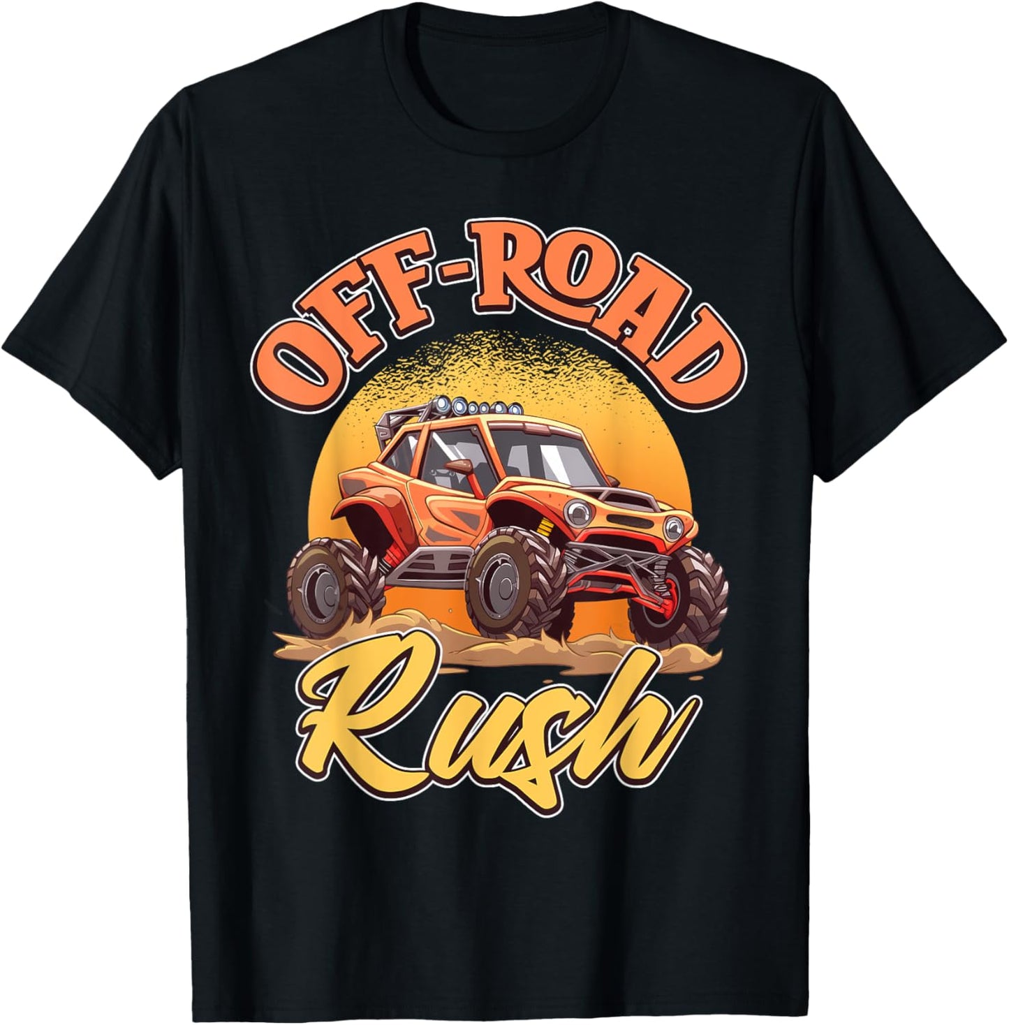 Orange Off-Road Rush Dune Buggy Adventure T-Shirt - T-Shirt | Black