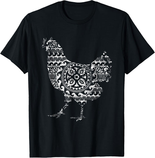 Rooster Chicken Tribal Gamefowl Gamecock Ethnic Roosters T-Shirt - T-Shirt | Black