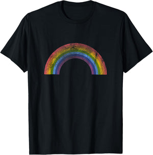 Original Rainbow Vintage Retro 80's Style Gay Pride T-Shirt - T-Shirt | Black