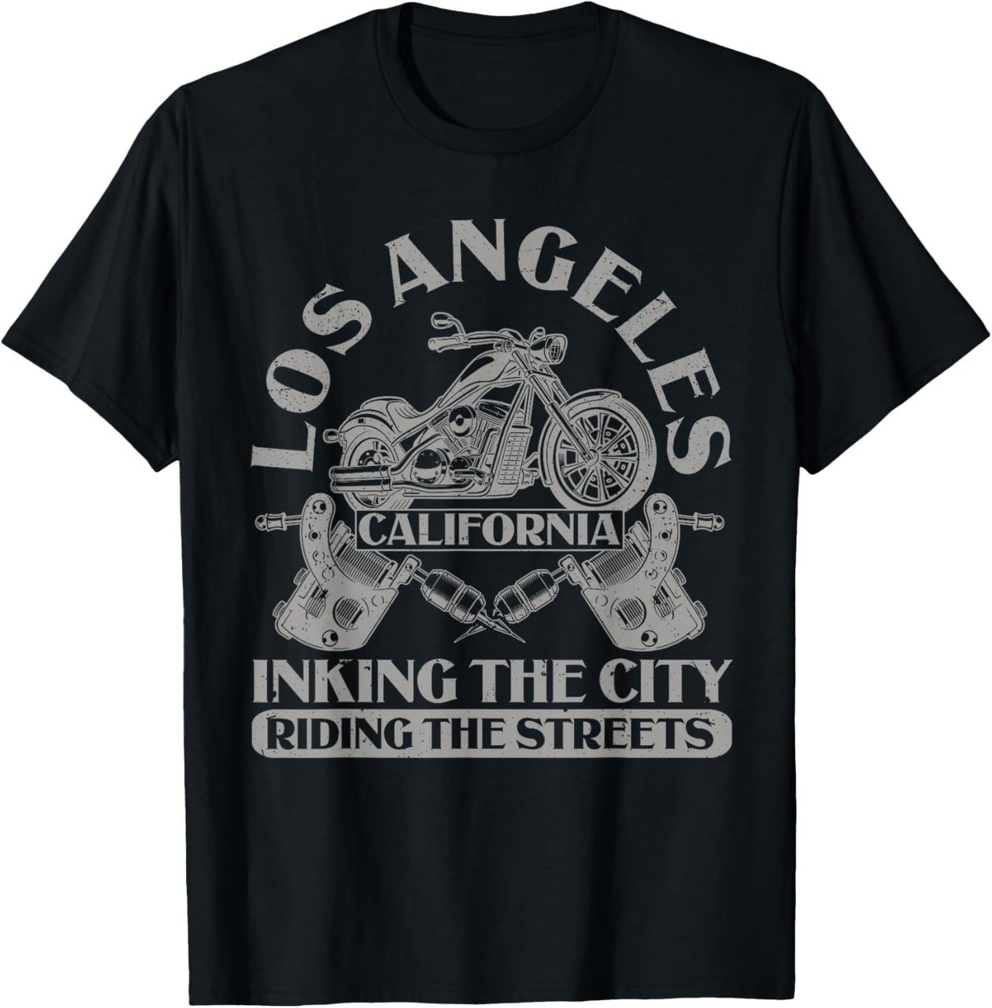 LA California Riding The Streets Biker Los Angeles T-Shirt - T-Shirt | Black