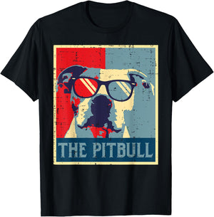 The Pitbull Retro Poster Vintage Pittie Dog Lover Owner Gift Women Kids T-Shirt - T-Shirt | Black