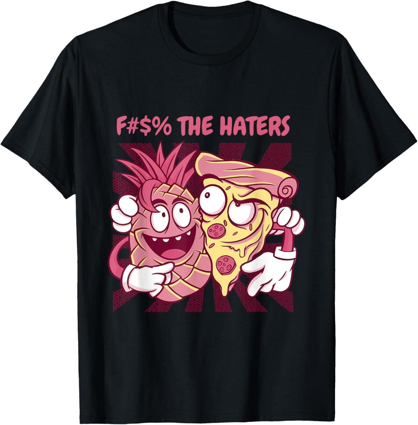 Fuck The Haters Healthy Fruits Pineapple T-Shirt - T-Shirt | Black
