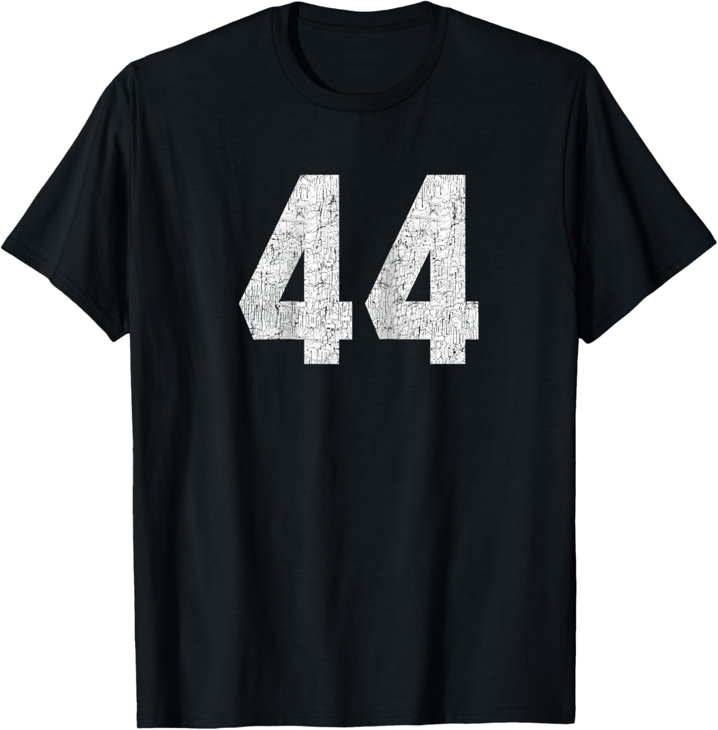 #44 Jersey Uniform Varsity Sports Number, 44th Birthday Raglan Baseball T-Shirt - T-Shirt | Black