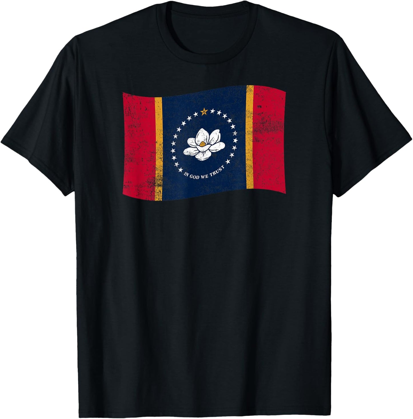 Mississippi Waving State Flag – MS Mississippian T-Shirt - T-Shirt | Black