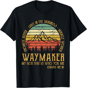 Waymaker Miracle Worker Promise Keeper Christian T-Shirt - T-Shirt | Black