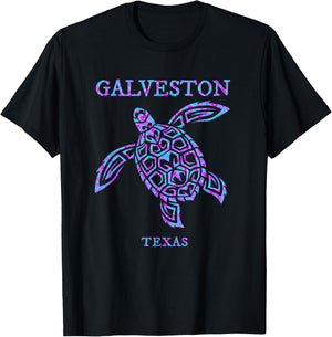 Galveston Texas Sea Turtle Boys Girls Beach Souvenir T-Shirt - T-Shirt | Black