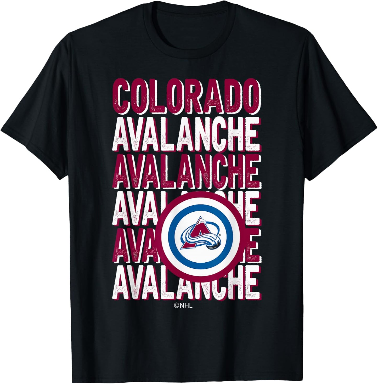 Colorado Avalanche Repeat Black Officially Licensed T-Shirt - T-Shirt | Black