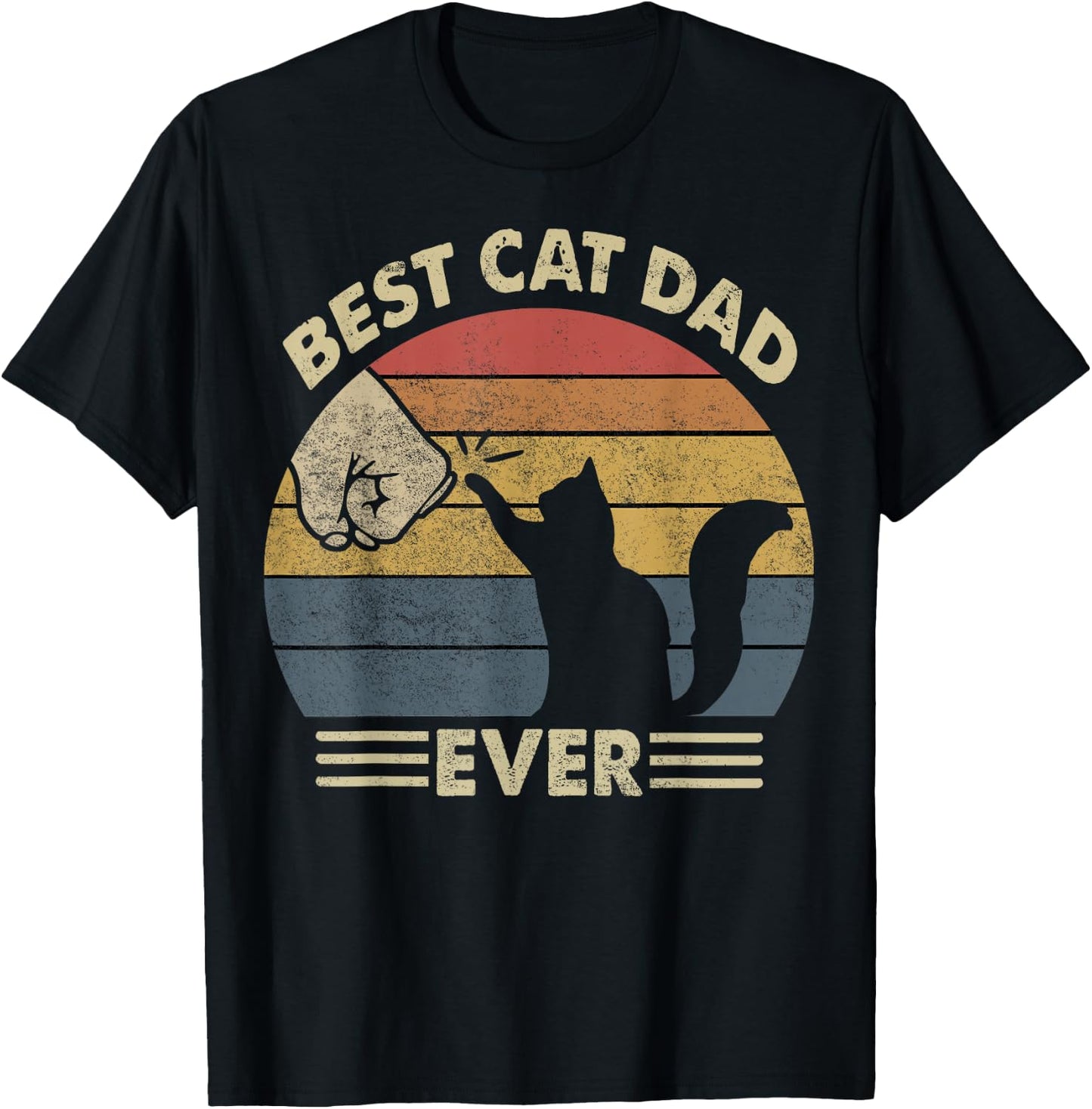 Cat-Shirt Men Best Cat Dad Ever Funny Cat Lover Gift T-Shirt - T-Shirt | Black
