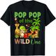 Pop Pop Of The Wild One Birthday 1st Safari Jungle Family T-Shirt - T-Shirt | Black