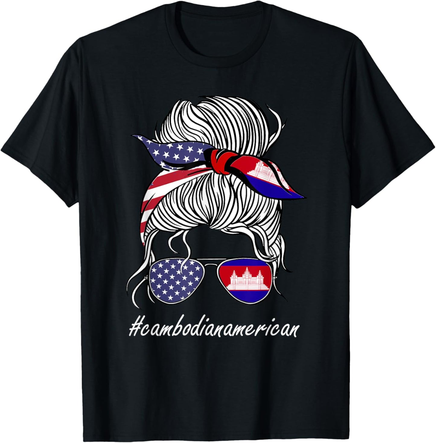 Cambodia Women Heritage American Grown Girl Bulgaria Flag T-Shirt - T-Shirt | Black
