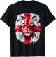England National Flag Lion Face English England Flag T-Shirt - T-Shirt | Black