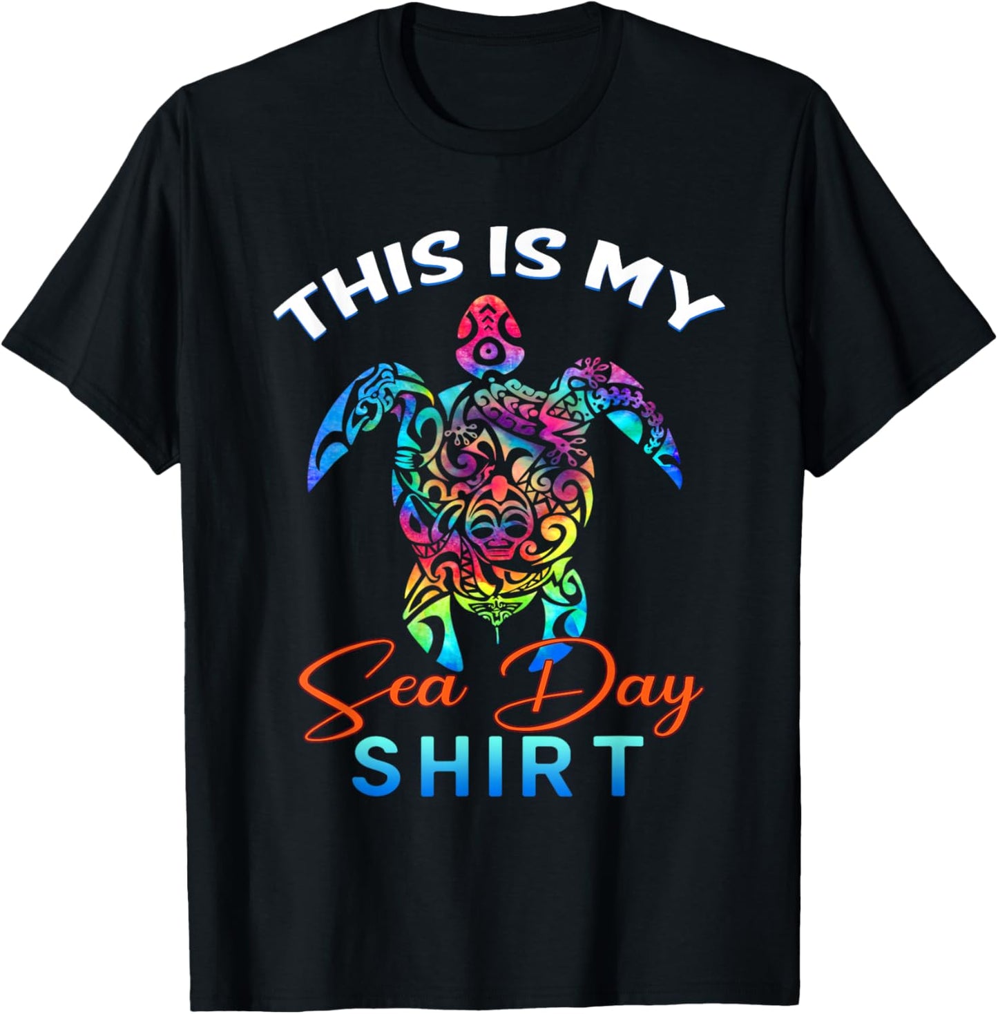 This Is My Sea Day Turtle Cruise Beach Summer Vacay Men Women T-Shirt - T-Shirt | Black