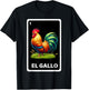El Gallo Mexican Lottery Bingo Game Traditional Rooster Card T-Shirt - T-Shirt | Black