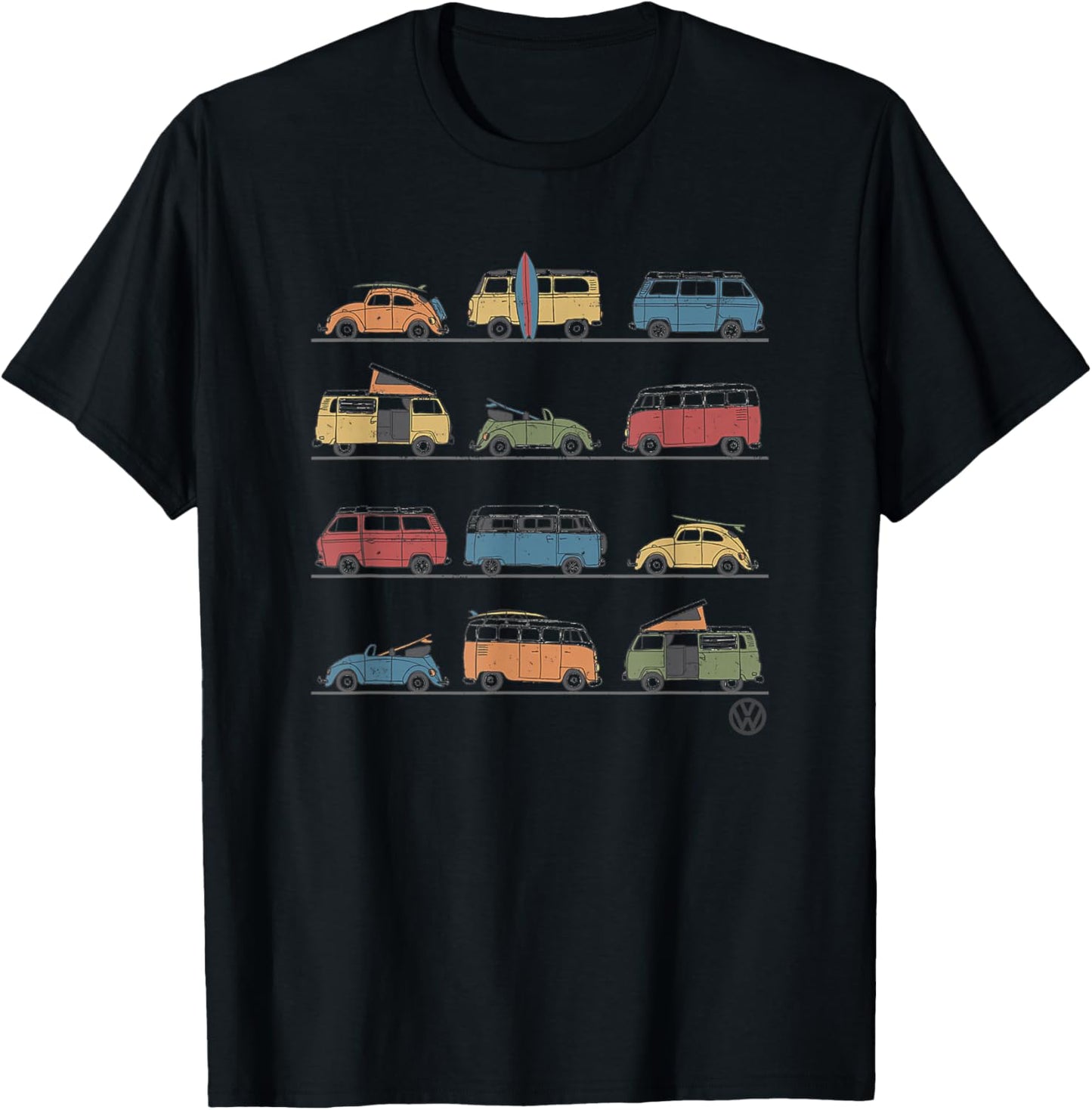 Volkswagen Vans And Beetles T-Shirt - T-Shirt | Black