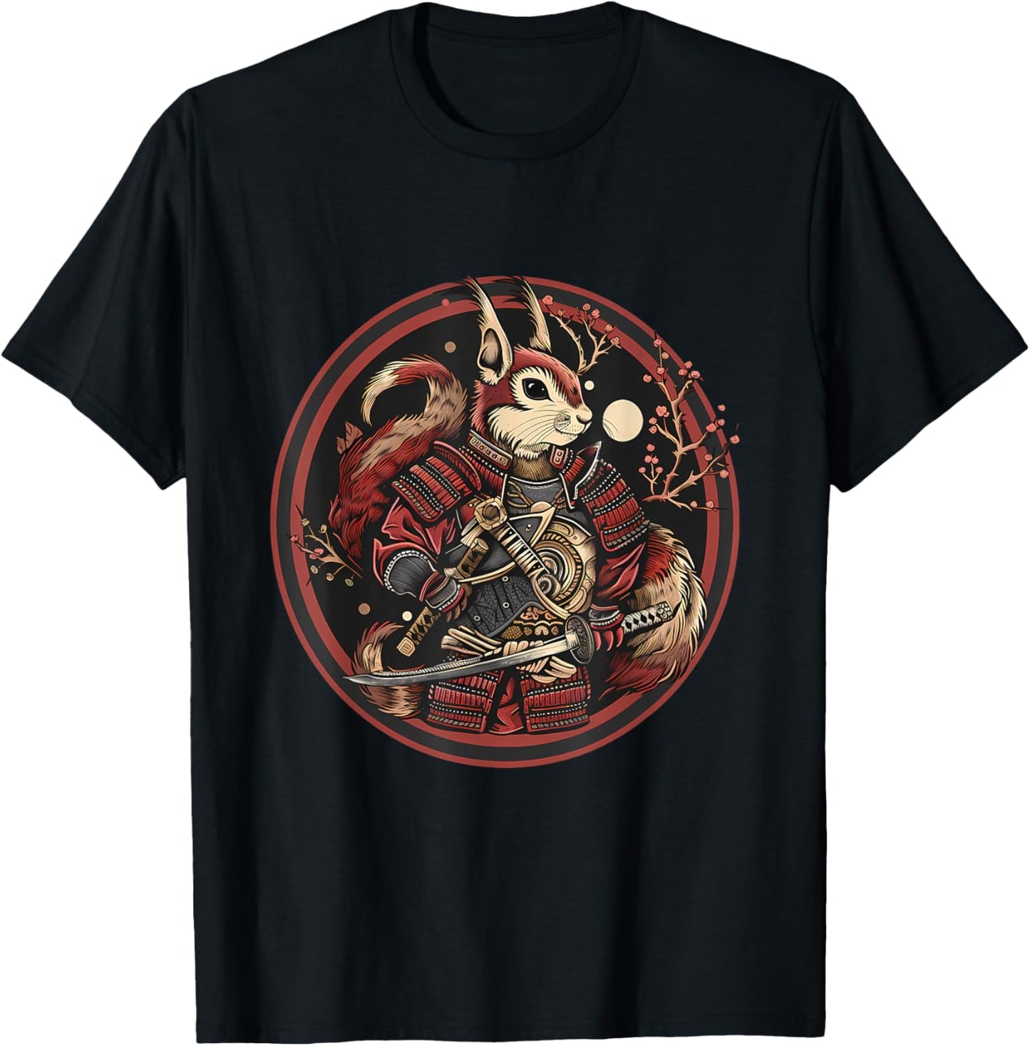 Samurai Squirrel Japanese Samurai Squirrel Japanese Warrior T-Shirt - T-Shirt | Black