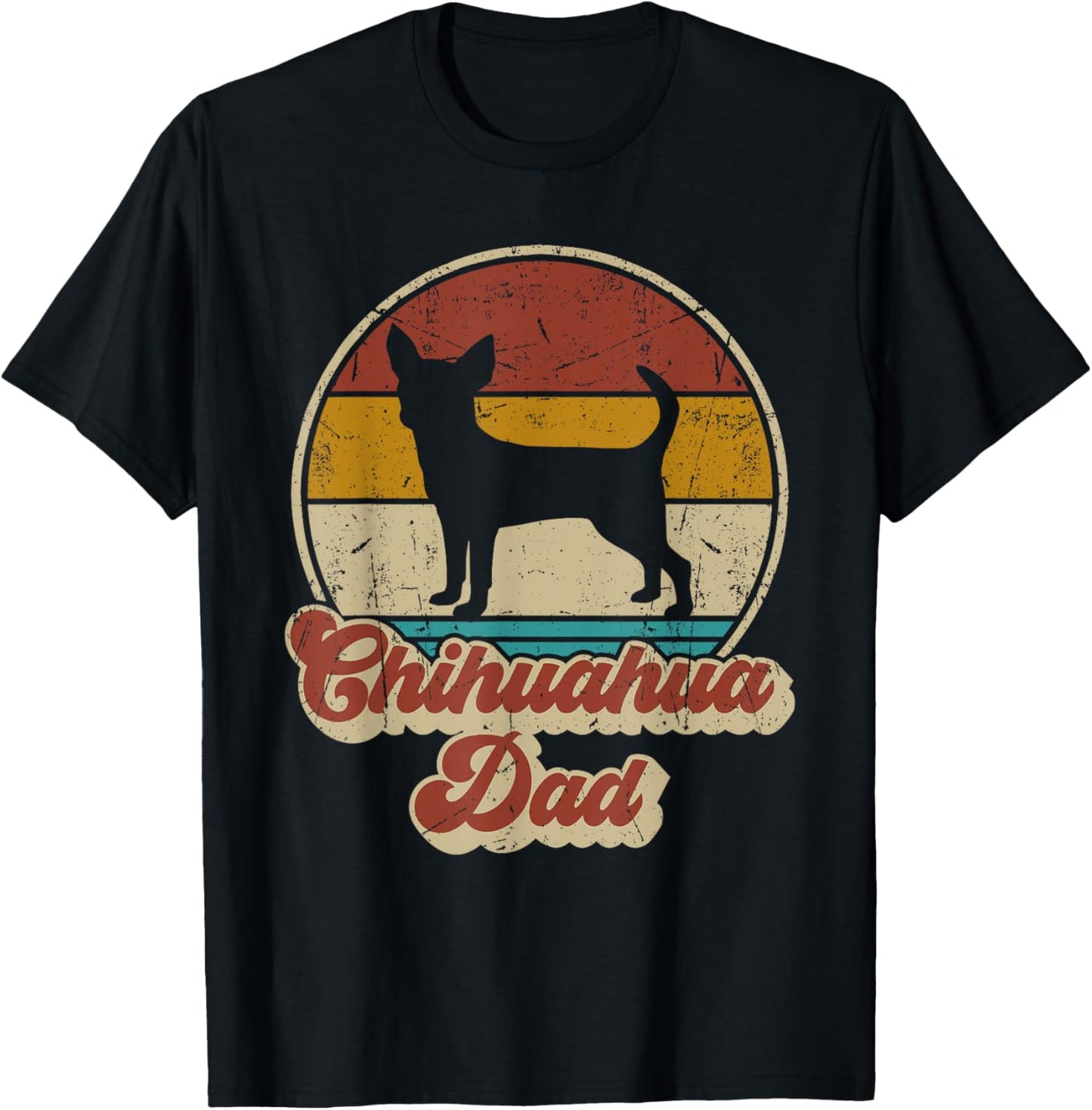 Chihuahua Dad Funny Dog Lover Gift Men Chihuahua Dog Vintage T-Shirt - T-Shirt | Black