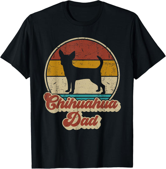 Chihuahua Dad Funny Dog Lover Gift Men Chihuahua Dog Vintage T-Shirt - T-Shirt | Black