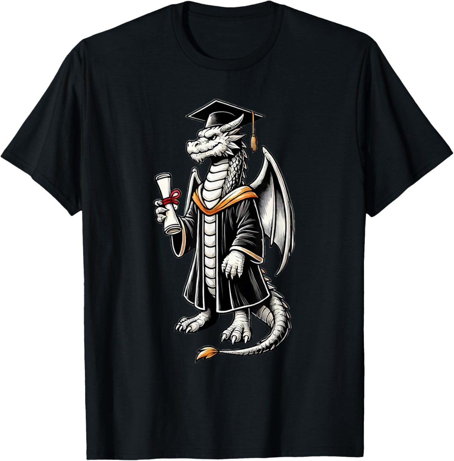 Cute Dragon Graduation T-Shirt - T-Shirt | Black