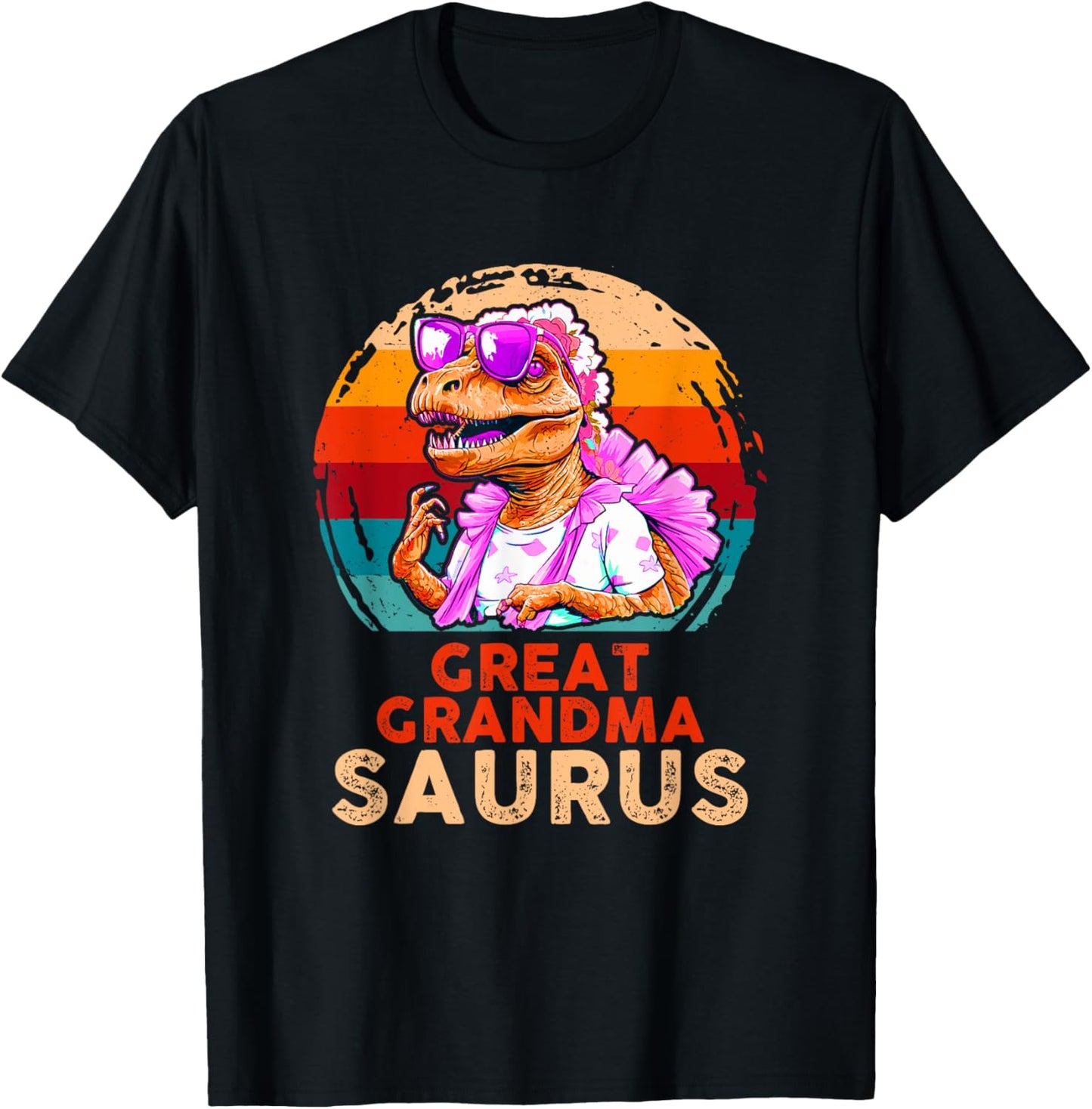 Funny Grandmasaurus Dinosaur Great Grandma Saurus Family T-Shirt - T-Shirt | Black