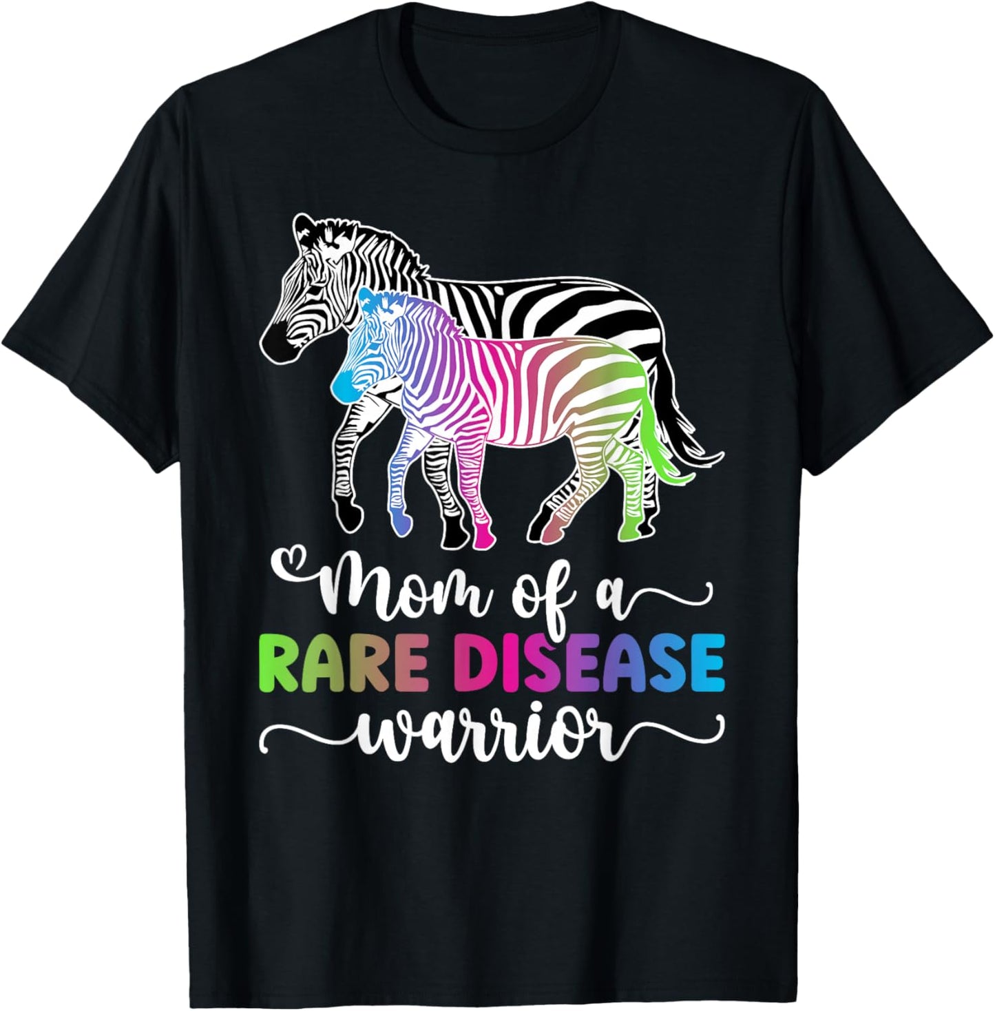 Mom Of A Rare Disease Warrior Mother Rare Disease Awareness T-Shirt - T-Shirt | Black