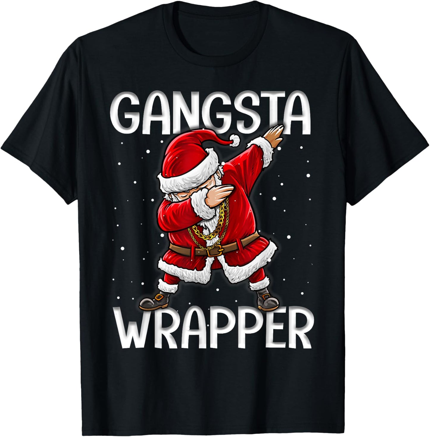 Gangsta Wrapper Funny Dabbing Santa Christmas Shirt Men T-Shirt - T-Shirt | Black
