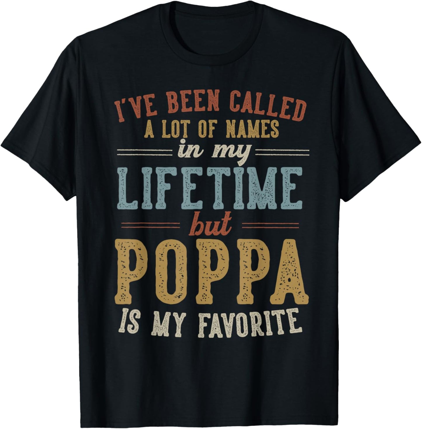 Poppa Is My Favorite Name - Father's Day Poppa T-Shirt - T-Shirt | Black