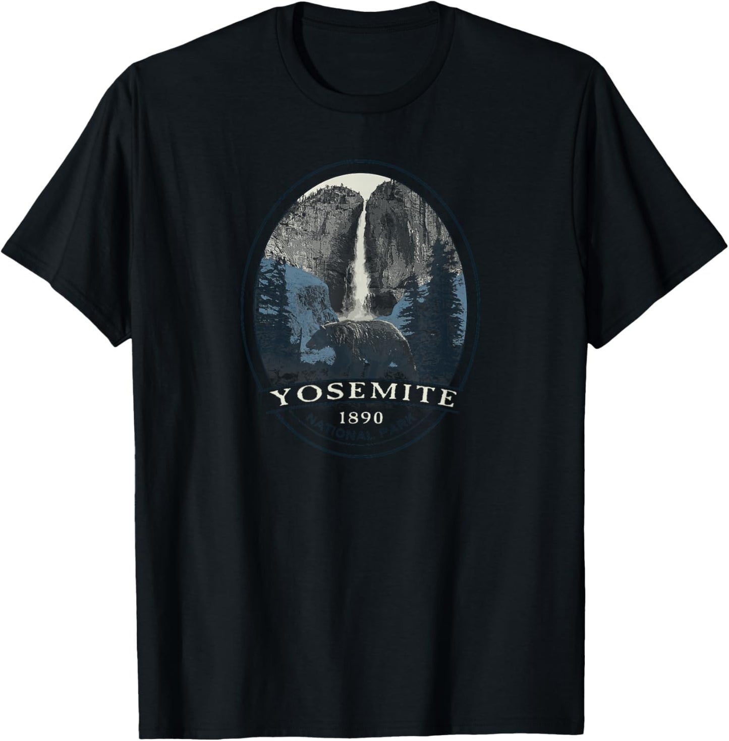 Yosemite National Park Vintage T-Shirt - T-Shirt | Black