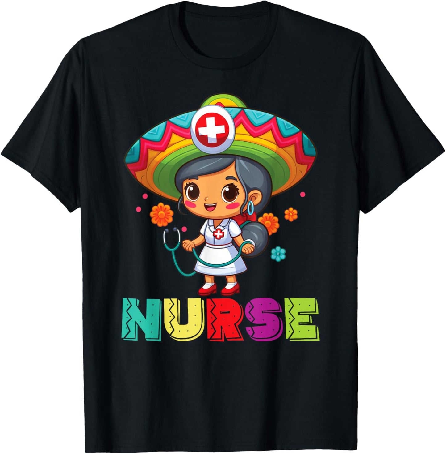 Mexican Nurse Cinco De Mayo Nurse Women T-Shirt - T-Shirt | Black