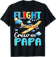 Flight Crew Papa Birthday Squad Airplane Matching Family T-Shirt - T-Shirt | Black