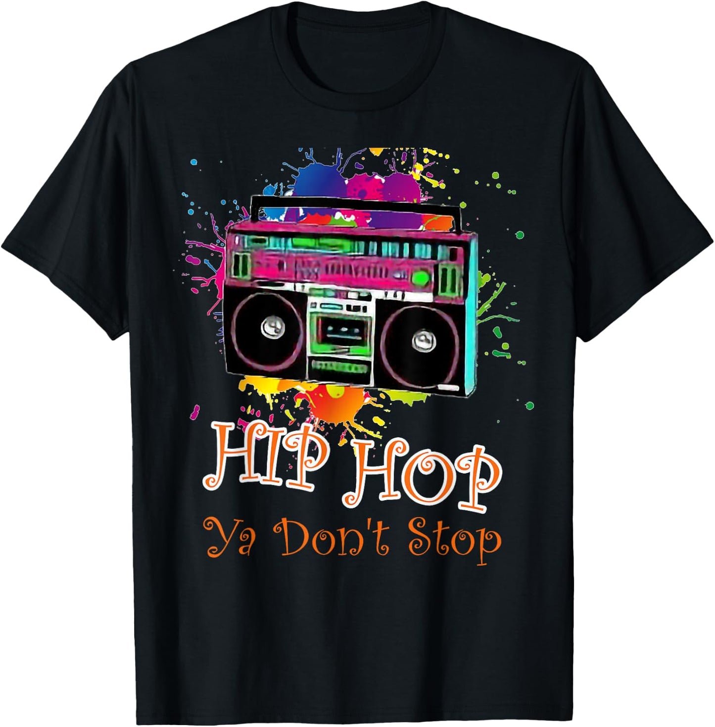 Hip Hop Boombox 80s Rap Jambox T-Shirt - T-Shirt | Black