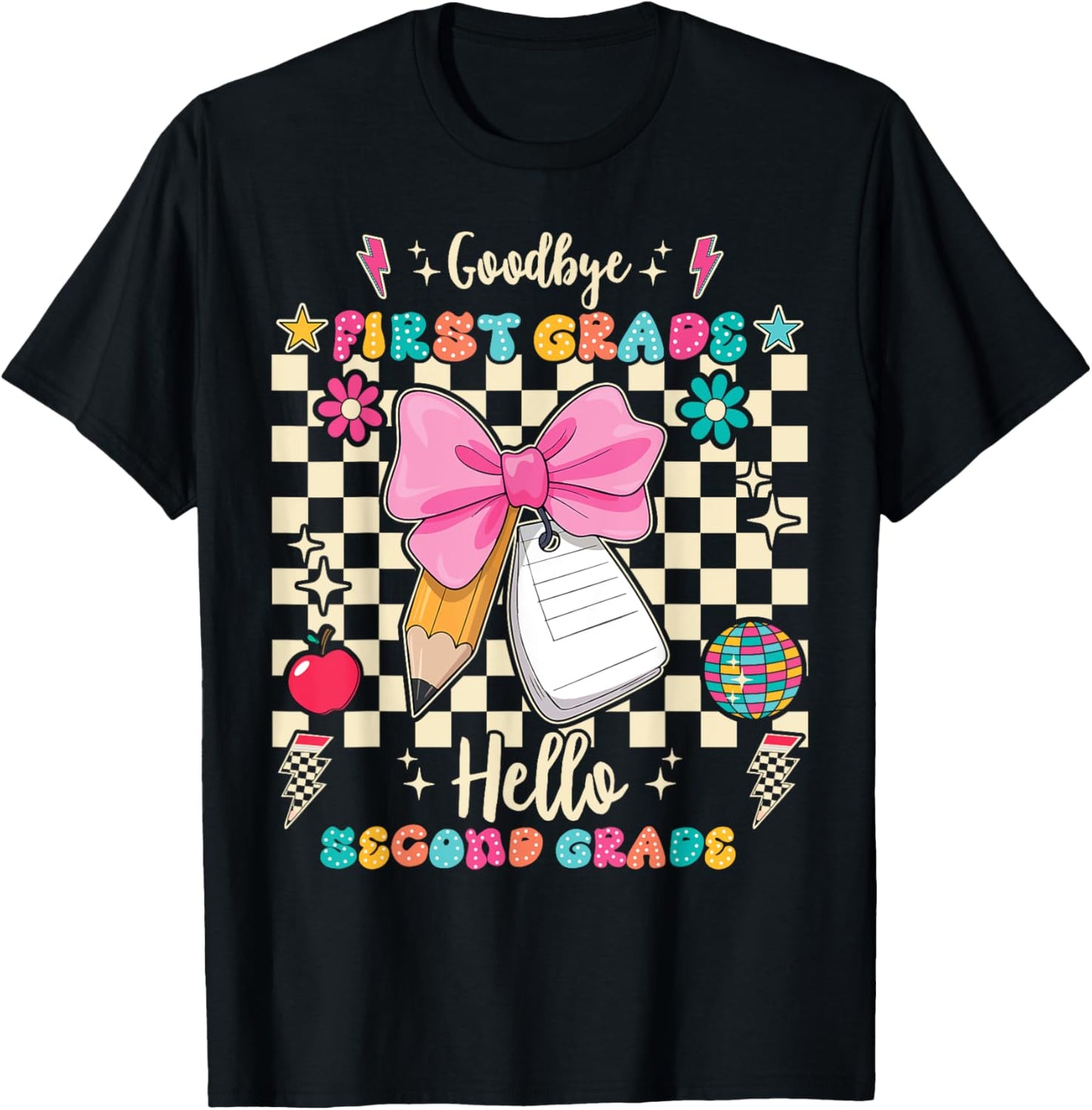 Goodbye First Grade Hello Second Grade Back To School T-Shirt - T-Shirt | Black