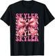 Skyler Name Coquette Bow Aesthetic Girls T-Shirt - T-Shirt | Black