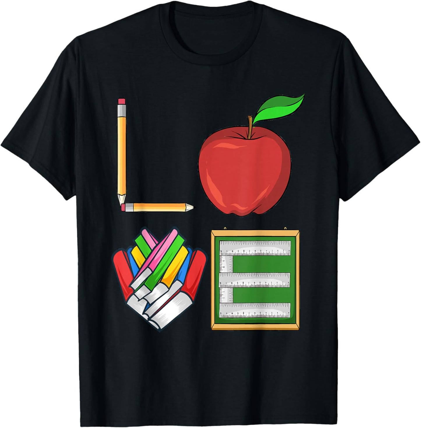 Love Teacher Cute School Teachers Teaching T-Shirt - T-Shirt | Black