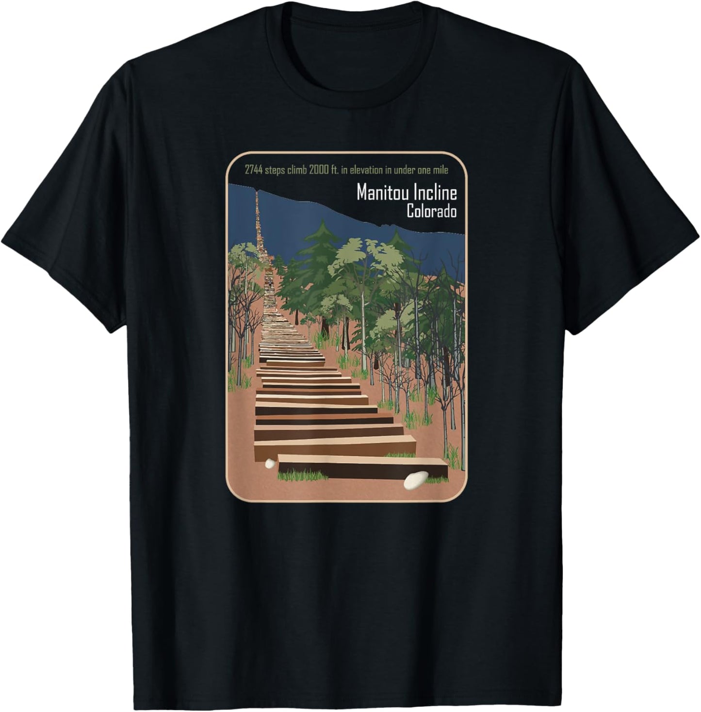 Manitou Incline, Colorado T-Shirt - T-Shirt | Black