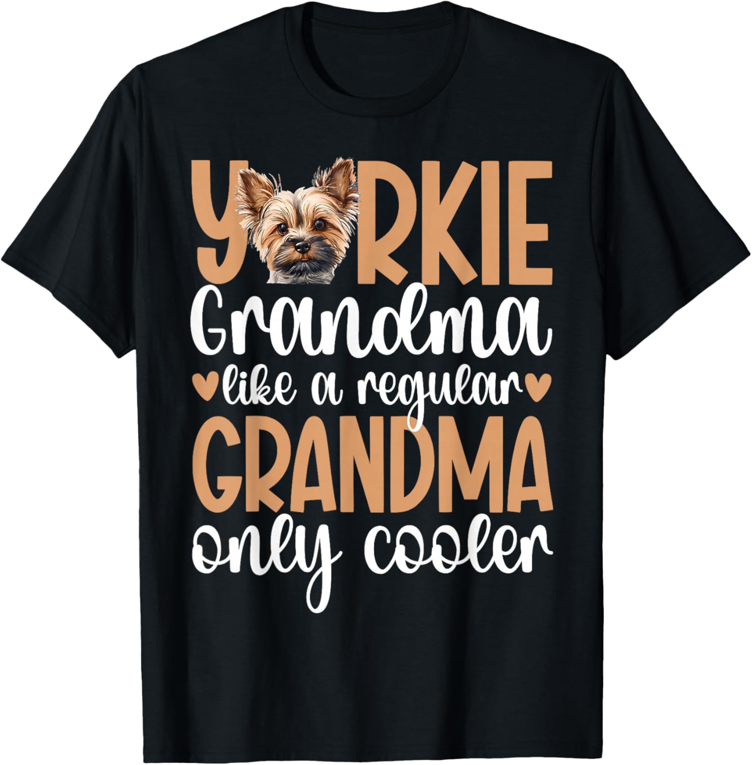 Cool Yorkie Grandma Of A Yorkshire Terrier Grandmother T-Shirt - T-Shirt | Black