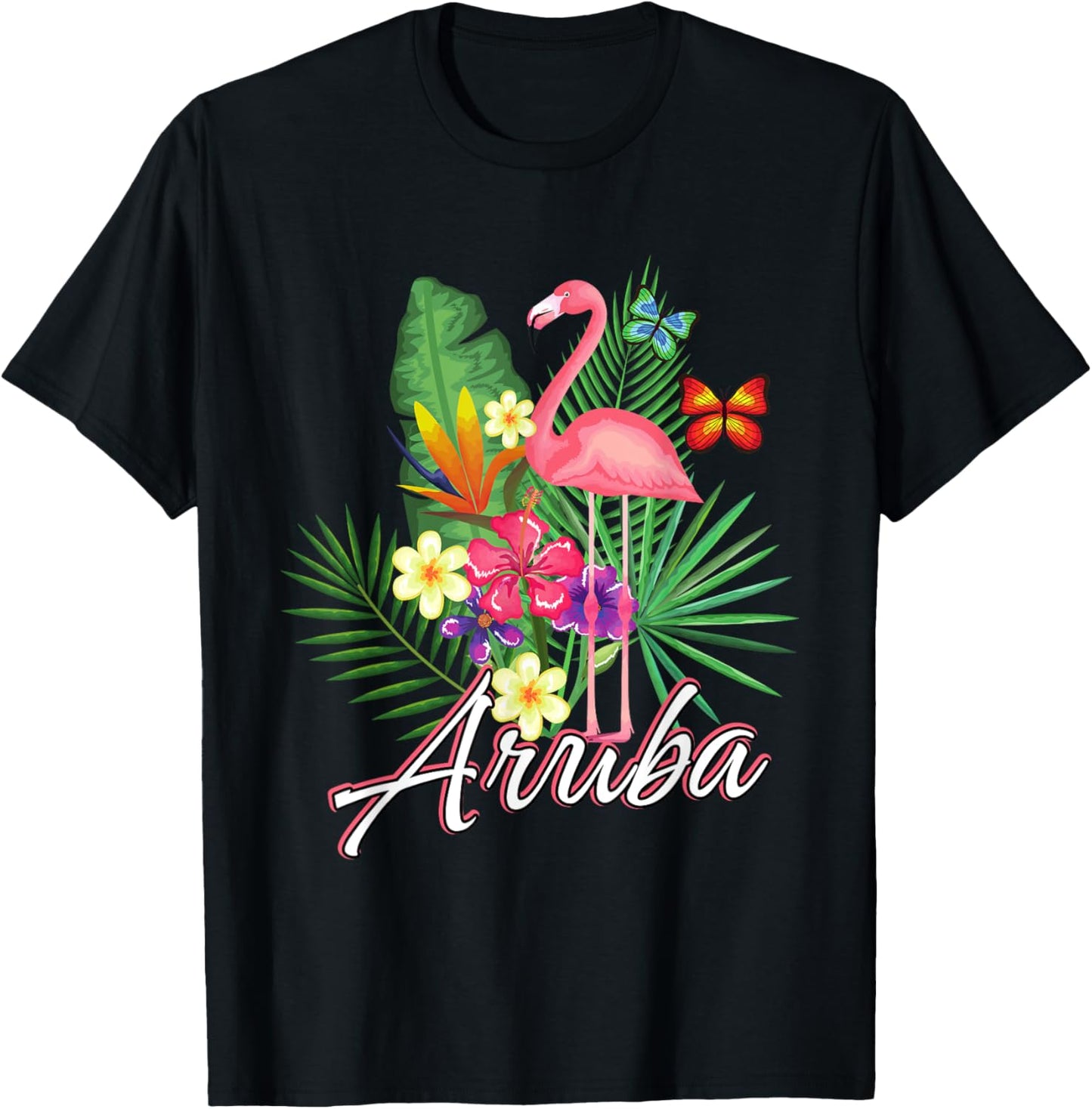 Flamingo Aruba Souvenir / Aruba T-Shirt - T-Shirt | Black