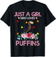 Puffin Kids Gift Just A Girl Who Loves Puffins T-Shirt - T-Shirt | Black