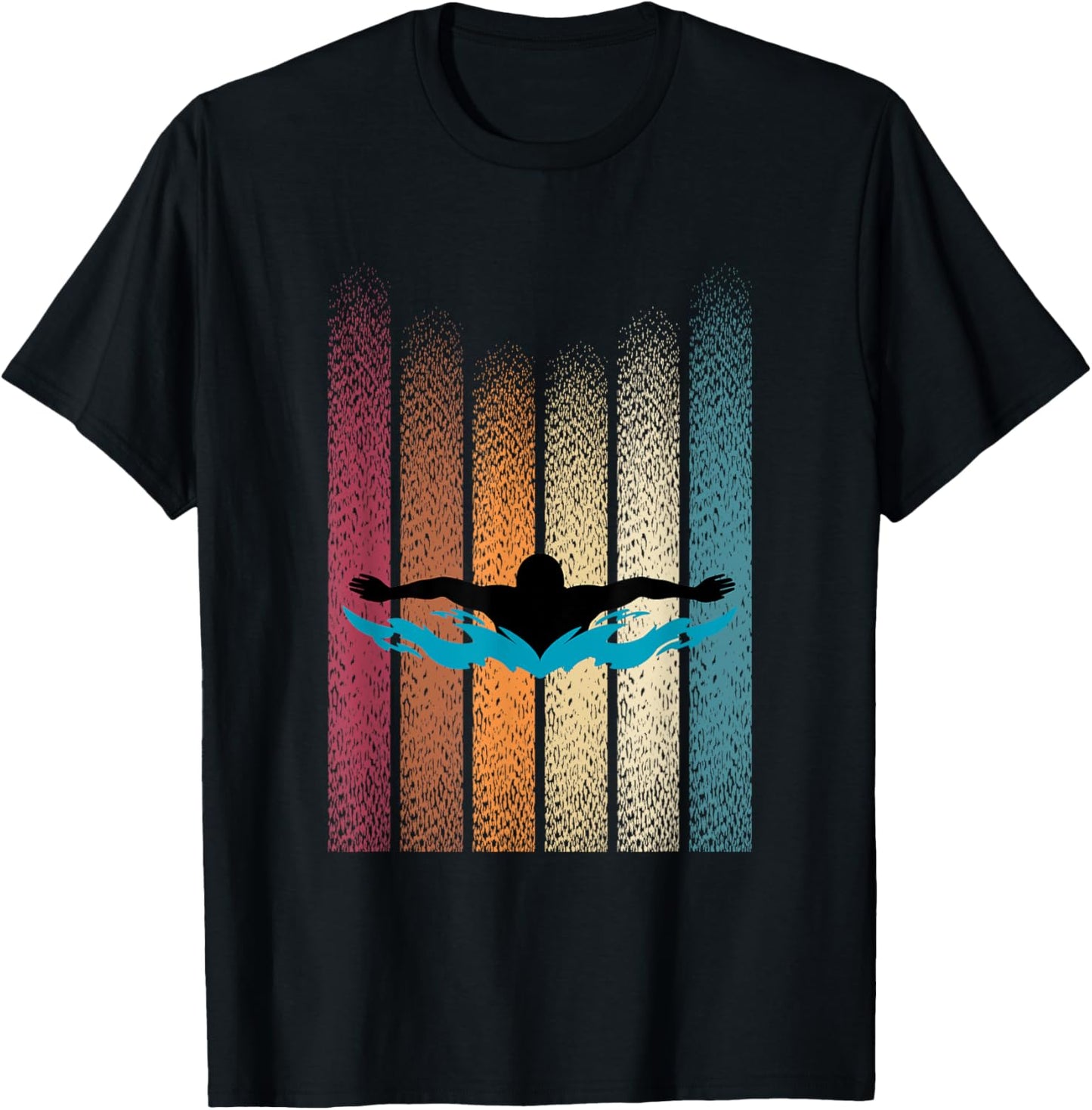 Swimming Retro Swimmer Competitive Swimmer Master Swimmer T-Shirt - T-Shirt | Black