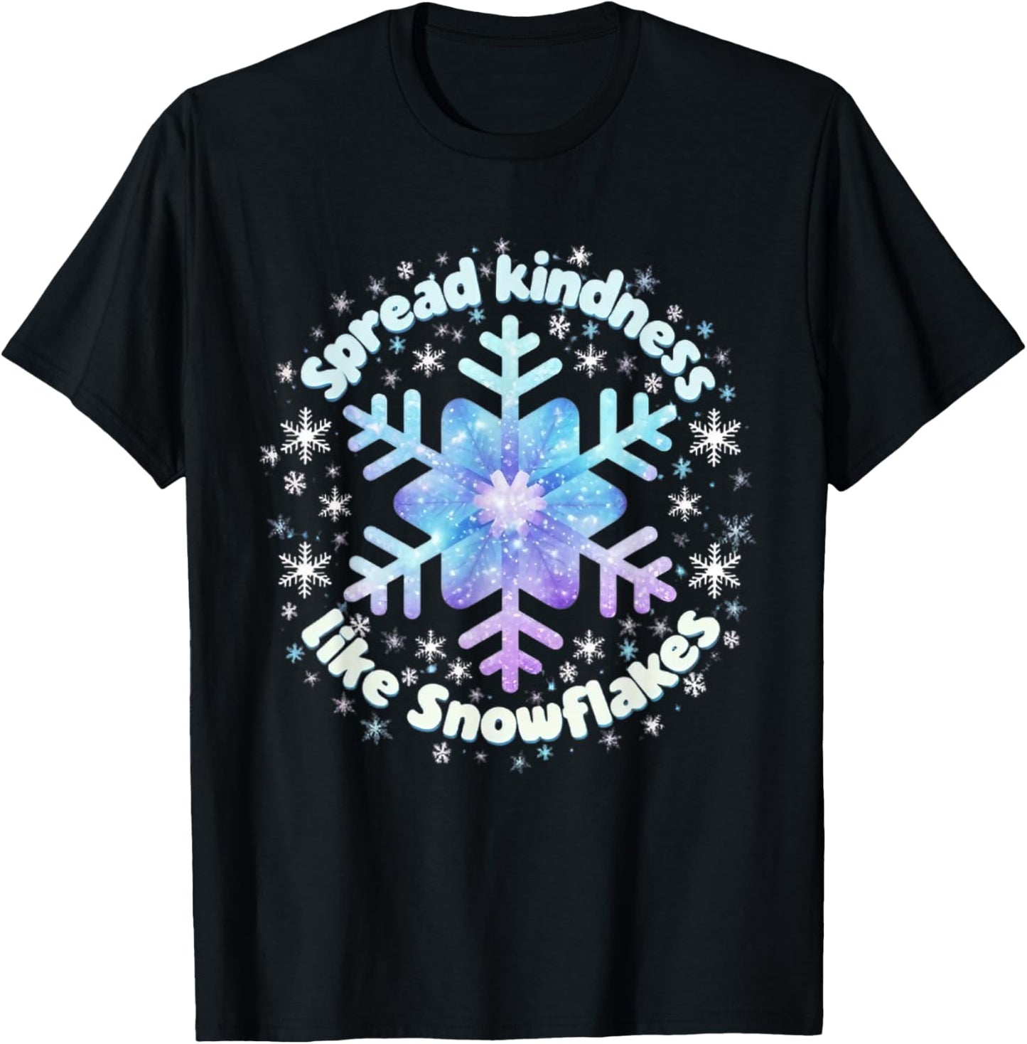 Spread Kindness Like Snowflakes Christmas Teacher Unity Day T-Shirt - T-Shirt | Black