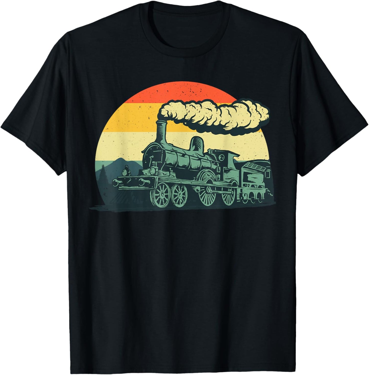Cool Train Women Vintage Steam Engine Railroad Model T-Shirt - T-Shirt | Black