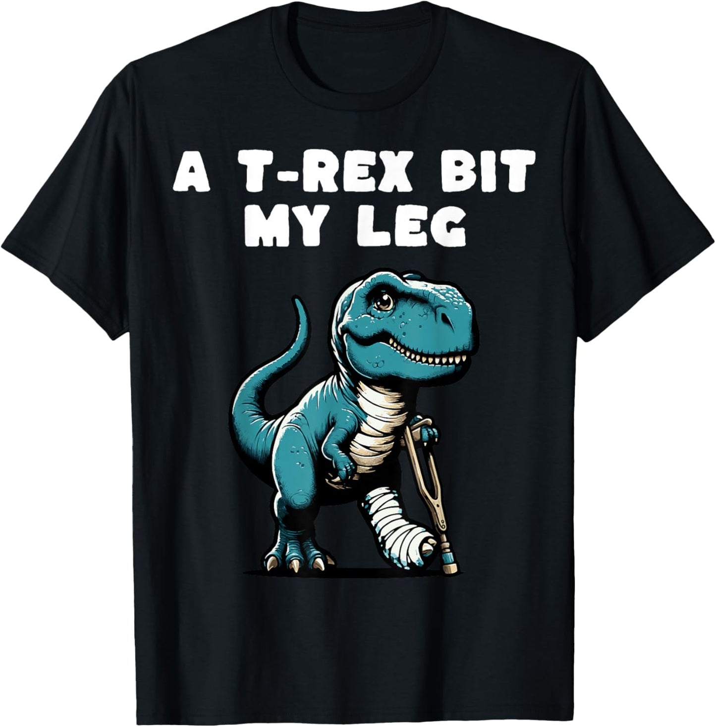 Broken Leg Recovery Kids Boys Dinosaur T-Shirt - T-Shirt | Black