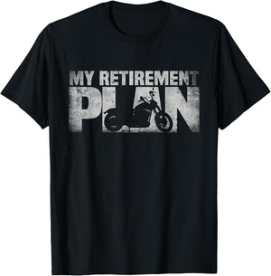 Funny Retired Riding My retirement plan Motorcycle Grandpa T-Shirt - T-Shirt | Black