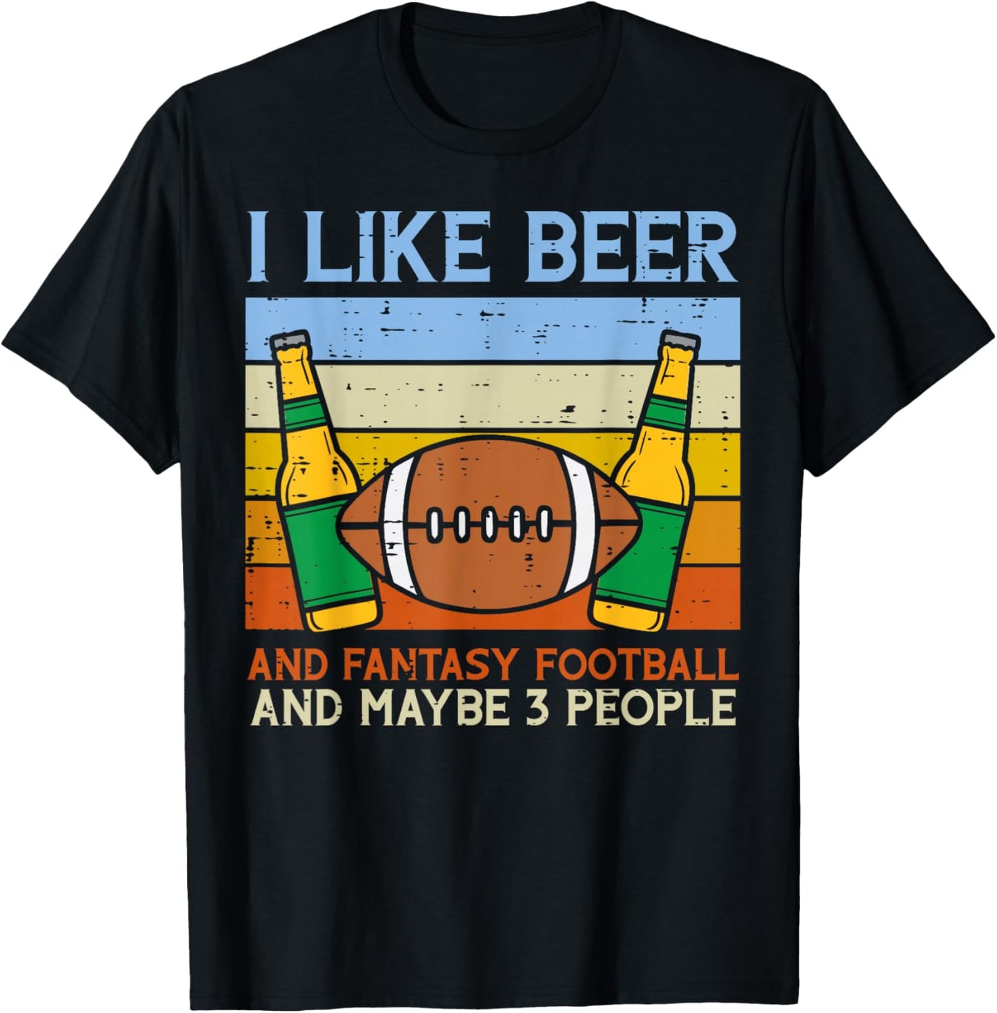 I Like Fantasy Football 3 People Funny Draft Party Dad Men T-Shirt - T-Shirt | Black